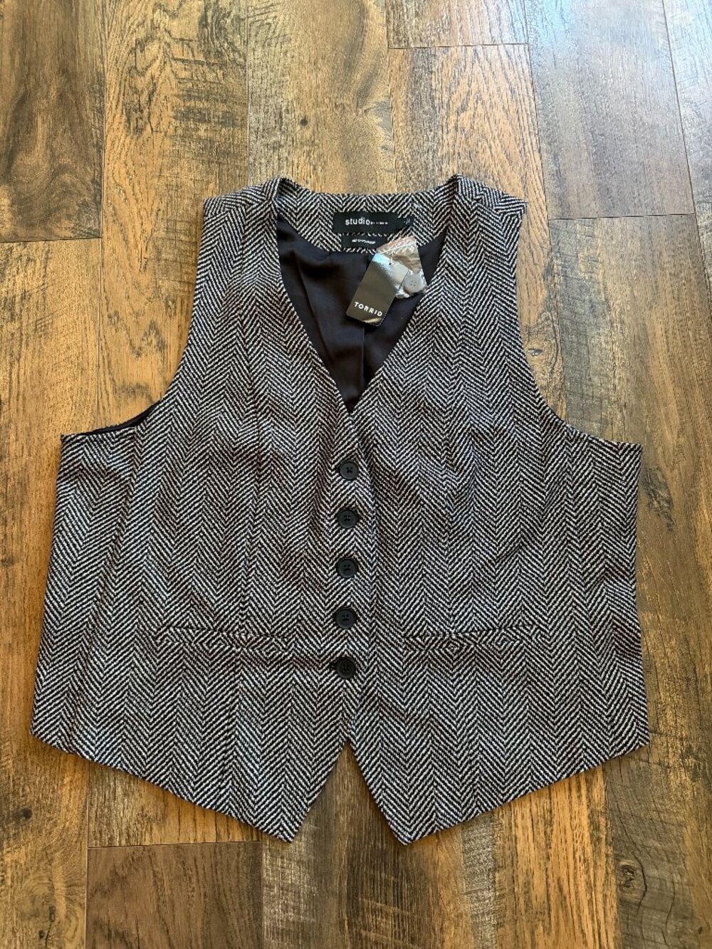 NWT Torrid Studio Luxe Ponte Vest Herringbone Stretch 1X Classic Preppy Elegant